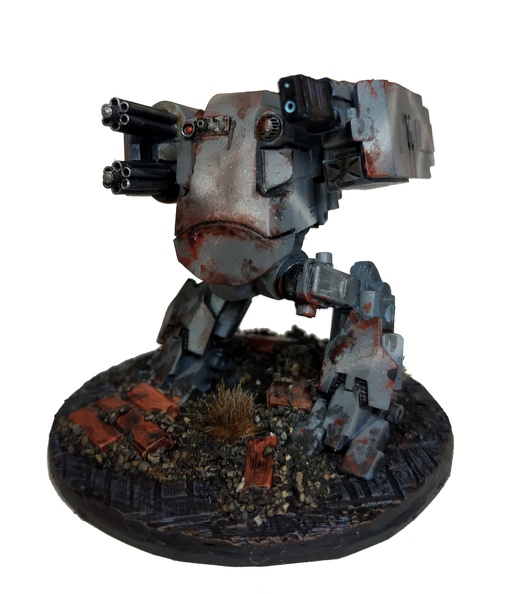 Un petit robot de combat qui abrite un pilote nain.
Aéro + Pinceau + Pigments + Sculpting (briques) HF-ED1-1.JPG